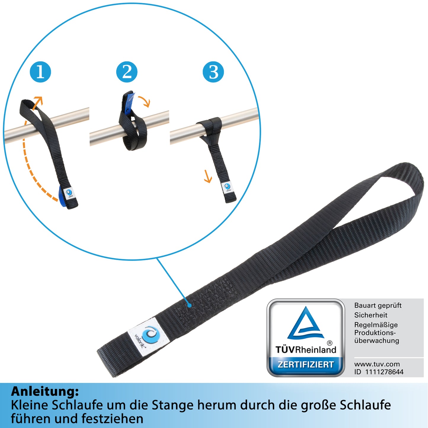 4x Zurrschlaufe für Karabiner & Haken - 30cm - valonic FALCON