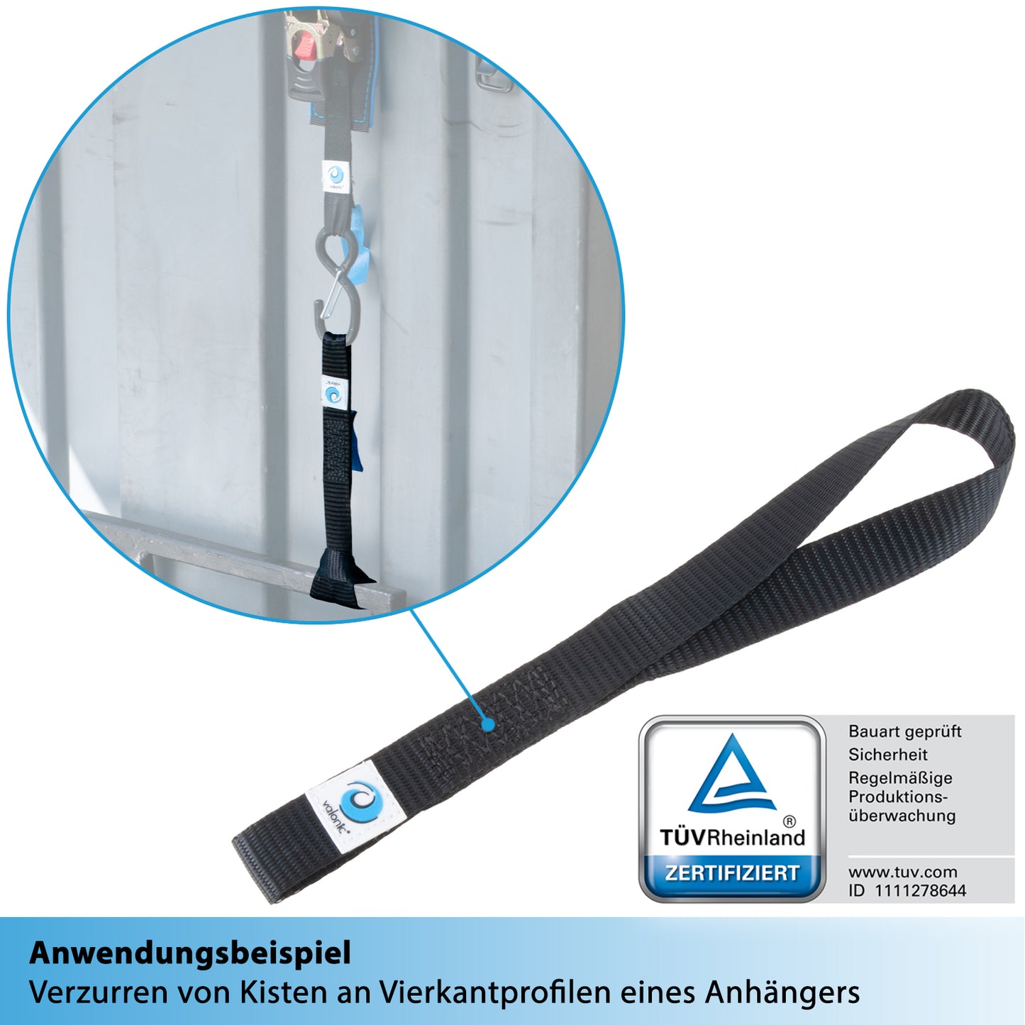 4x Zurrschlaufe für Karabiner & Haken - 30cm - valonic FALCON