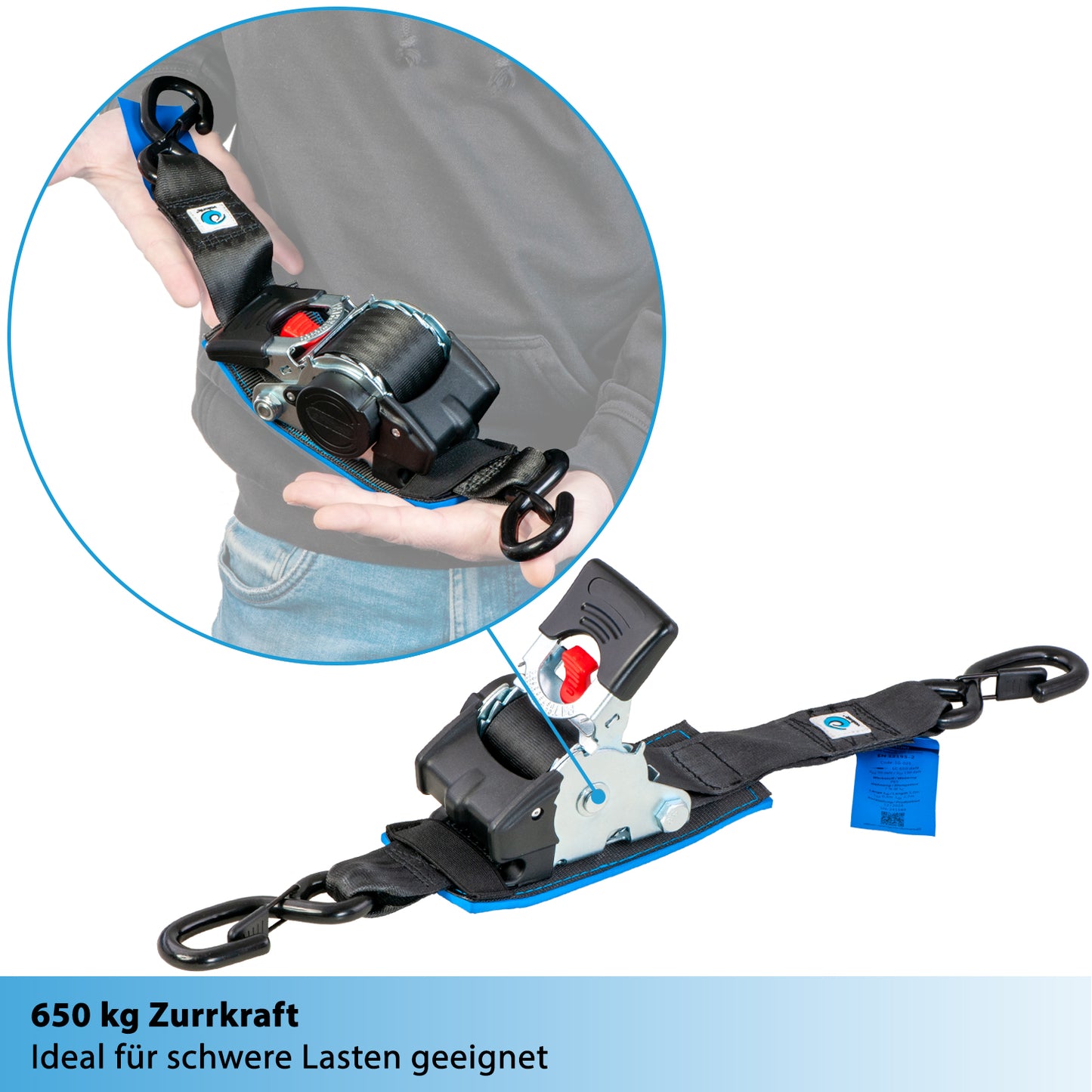 2x Automatik Spanngurt mit Ratsche - 50mm - valonic TANUKI