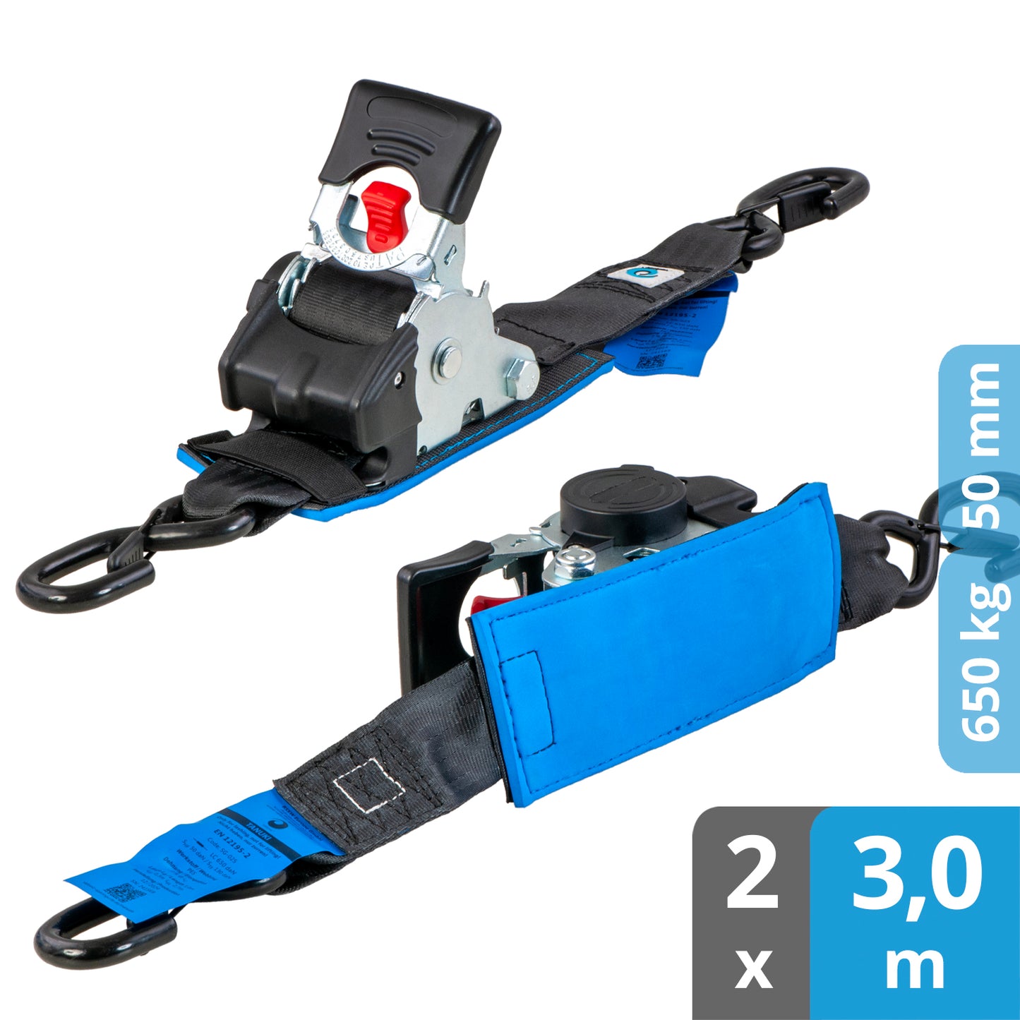 2x Automatik Spanngurt mit Ratsche - 50mm - valonic TANUKI