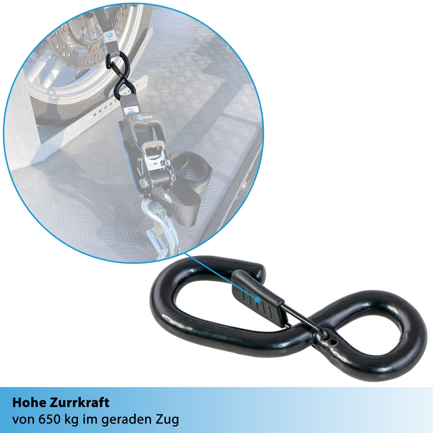2x S-Haken gummiert 650 Kg mit Sicherheitsverschluss - valonic CLAW