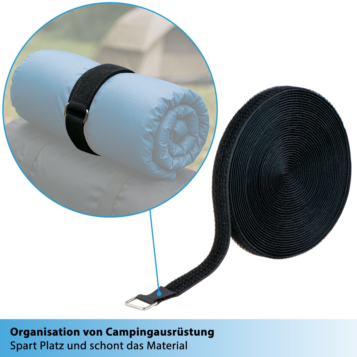 10m Klettband - 20mm - 25 Metallringe, valonic COLIBRI