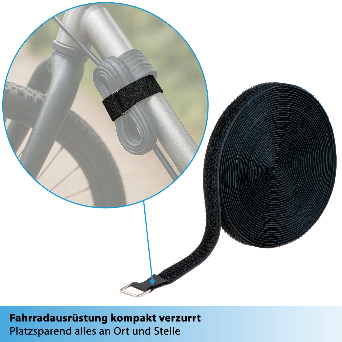 10m Klettband - 20mm - 25 Metallringe, valonic COLIBRI