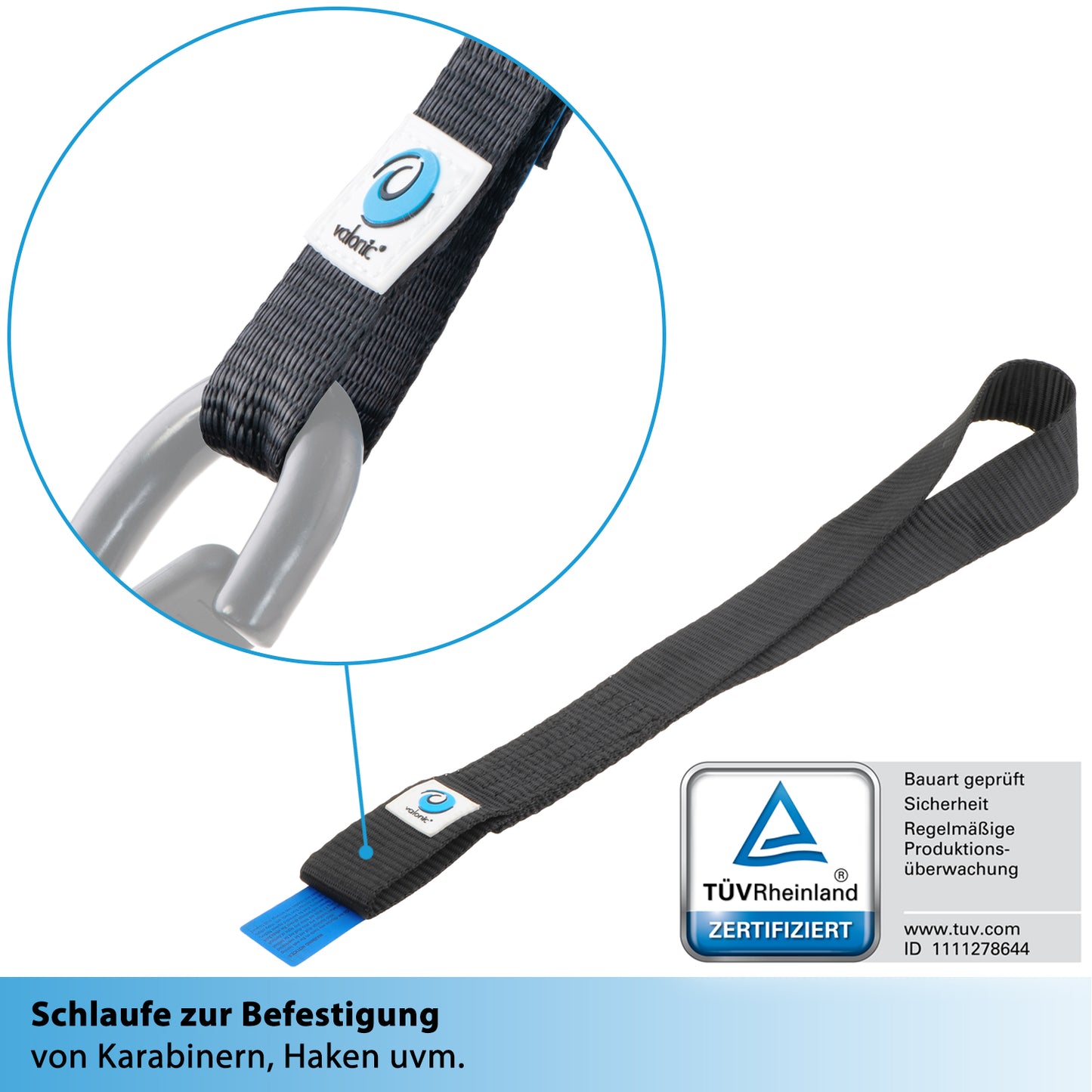 2x Zurrschlaufen für Haken und Schäkel - 45cm - valonic CONDOR