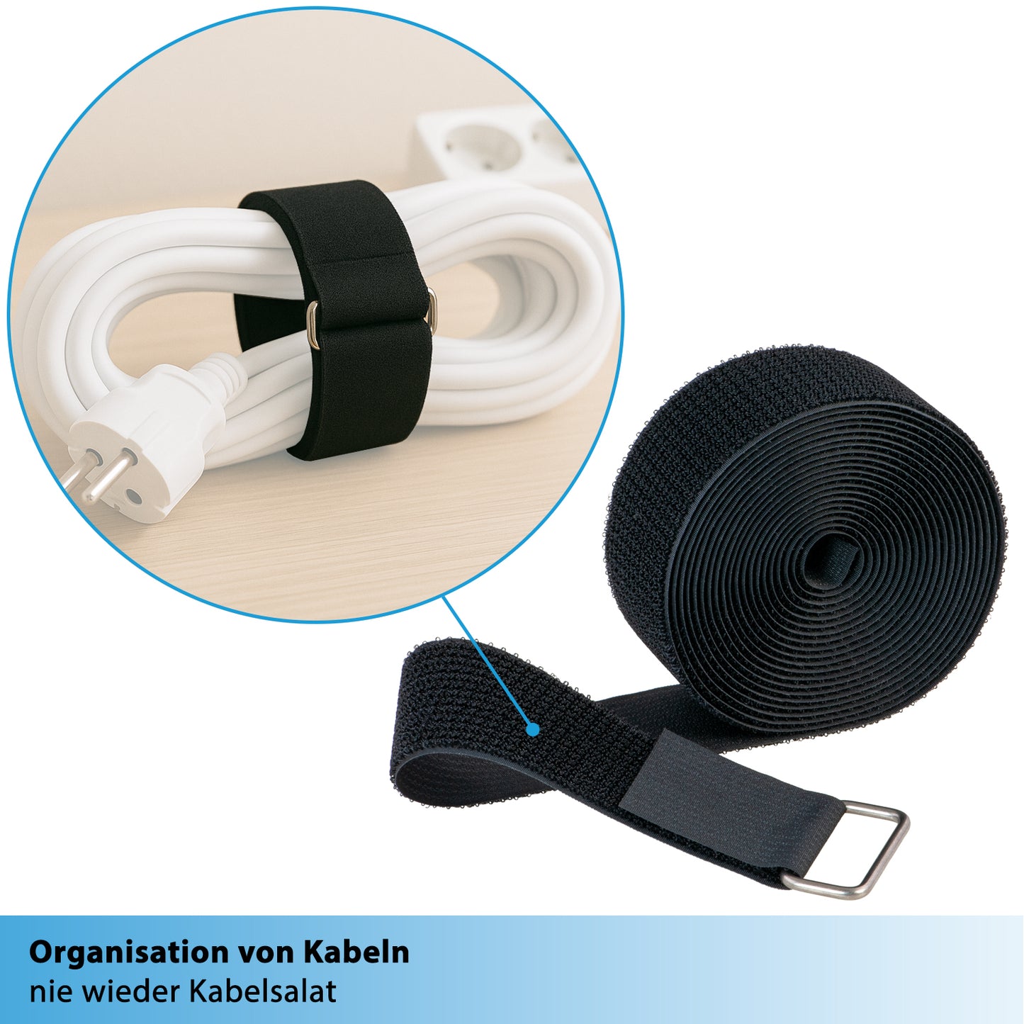 5m Klettband - 50mm - 10 Metallringe, valonic SPARROW