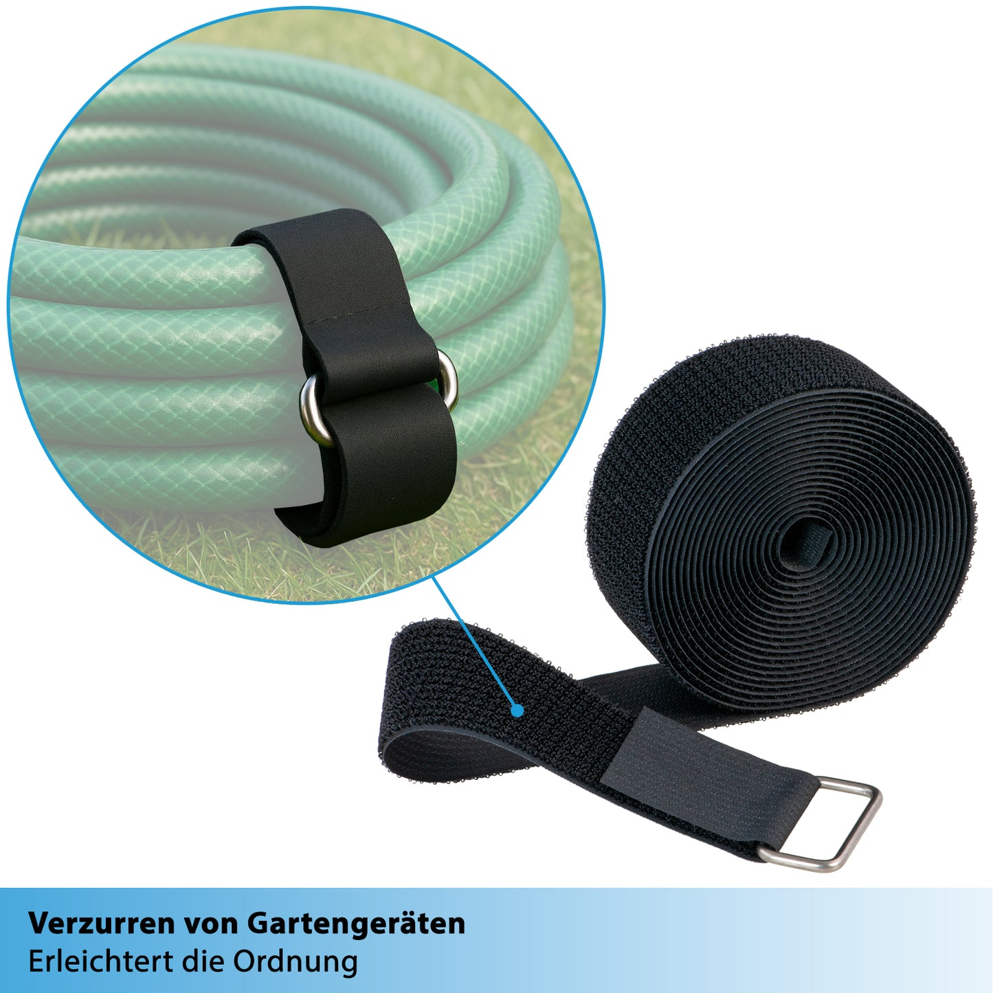 5m Klettband - 50mm - 10 Metallringe, valonic SPARROW