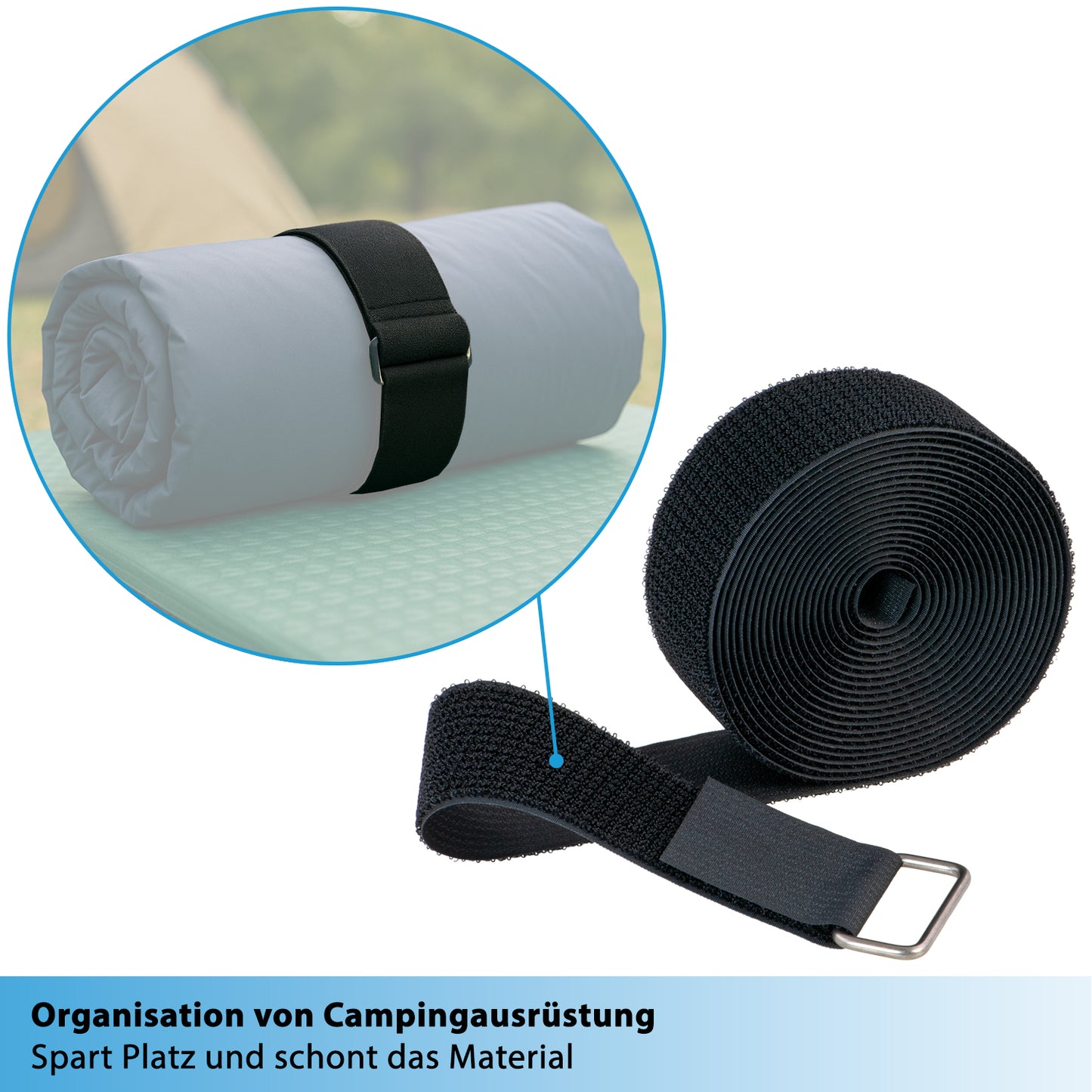 5m Klettband - 50mm - 10 Metallringe, valonic SPARROW