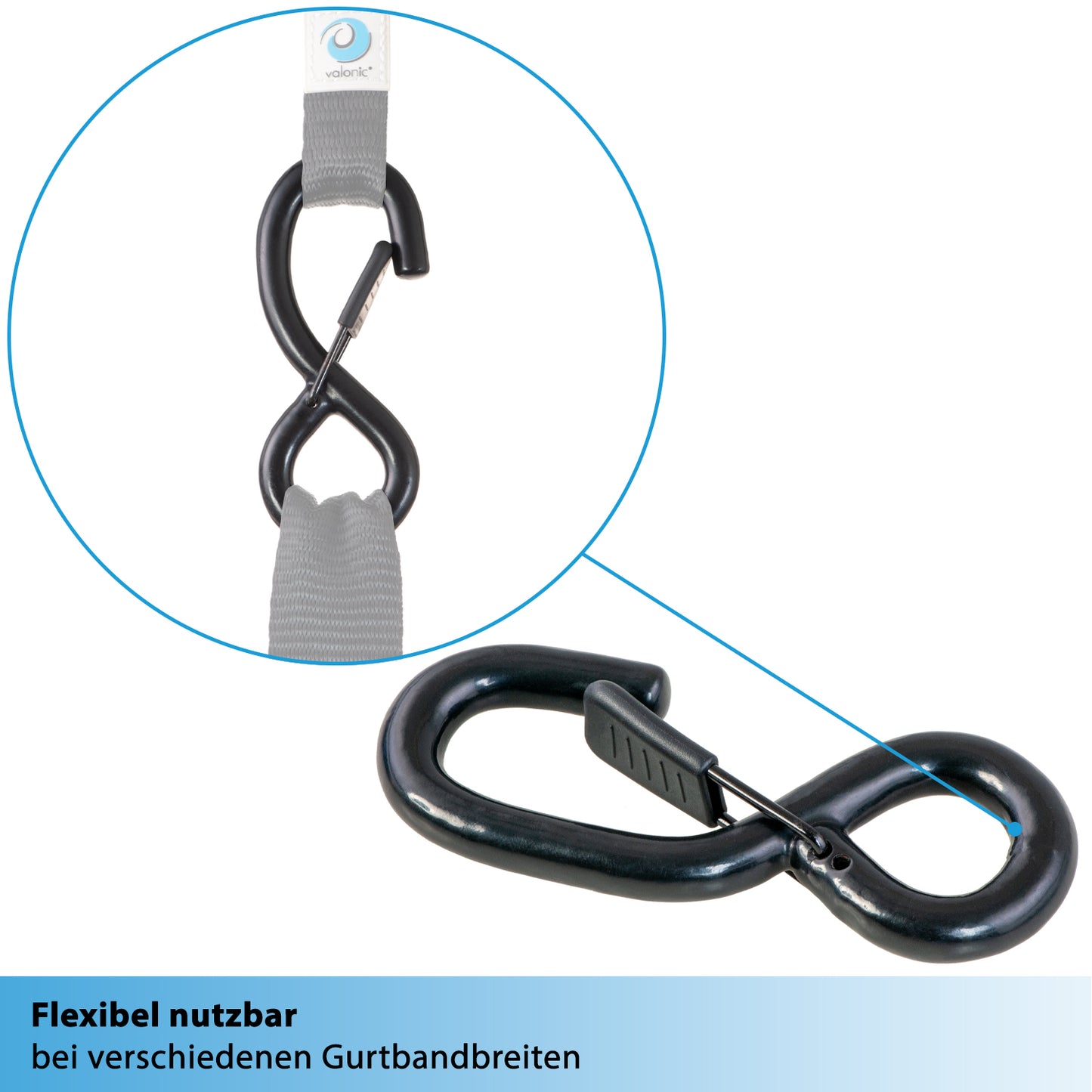2x S-Haken gummiert 650 Kg mit Sicherheitsverschluss - valonic CLAW