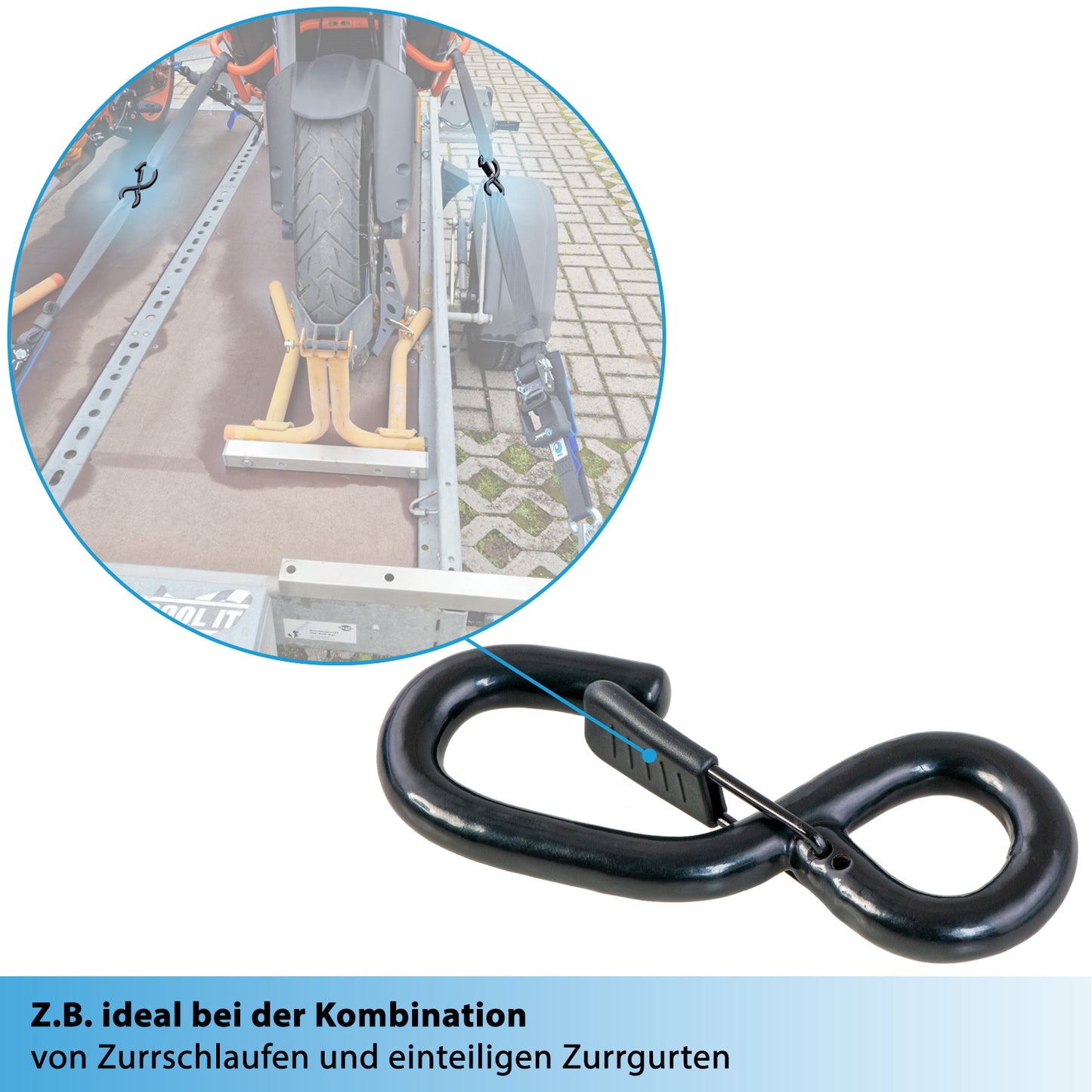 2x S-Haken gummiert 650 Kg mit Sicherheitsverschluss - valonic CLAW