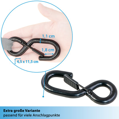 2x S-Haken gummiert 650 Kg mit Sicherheitsverschluss - valonic CLAW