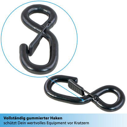 2x S-Haken gummiert 650 Kg mit Sicherheitsverschluss - valonic CLAW