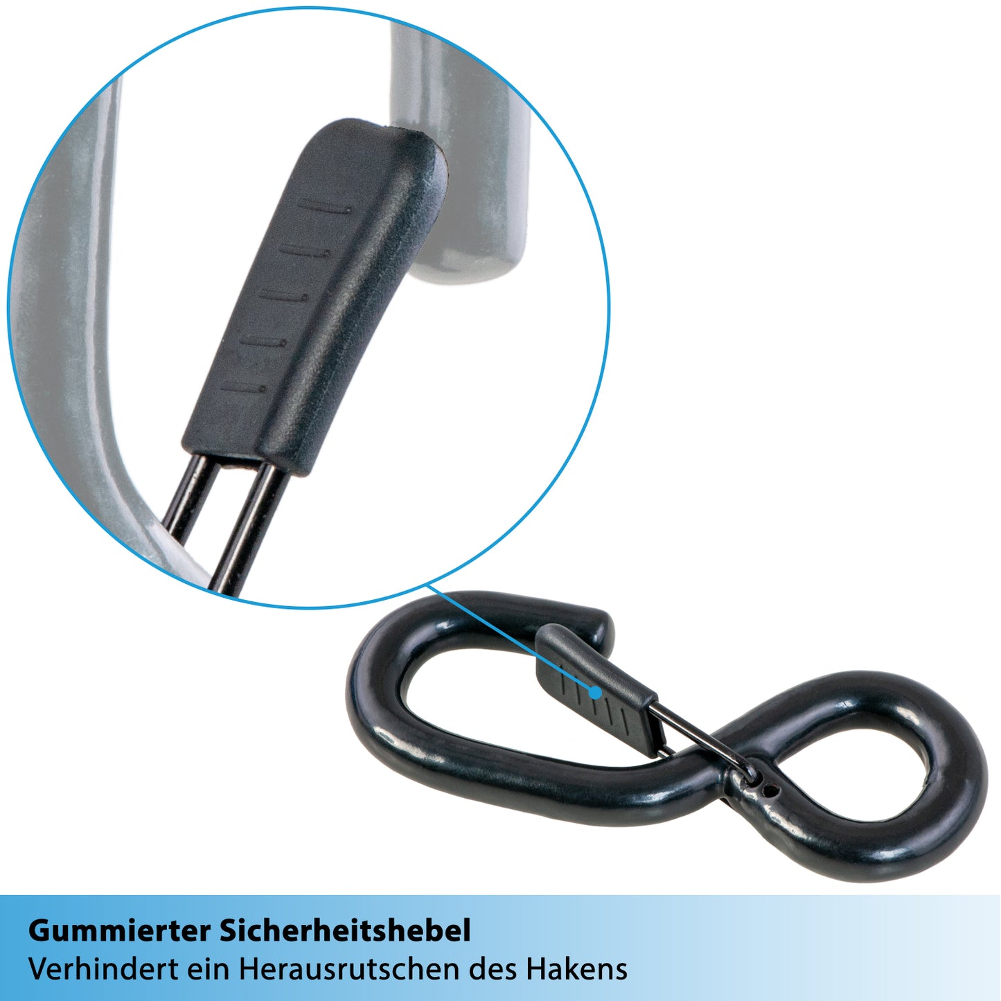 2x S-Haken gummiert 650 Kg mit Sicherheitsverschluss - valonic CLAW