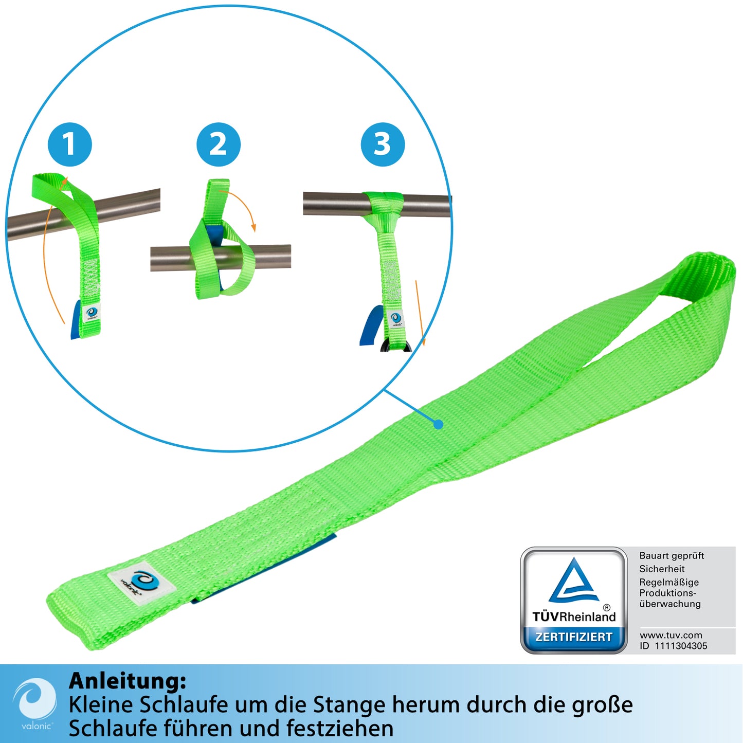 2x Zurrschlaufen für Haken und Schäkel - 45cm - valonic CONDOR