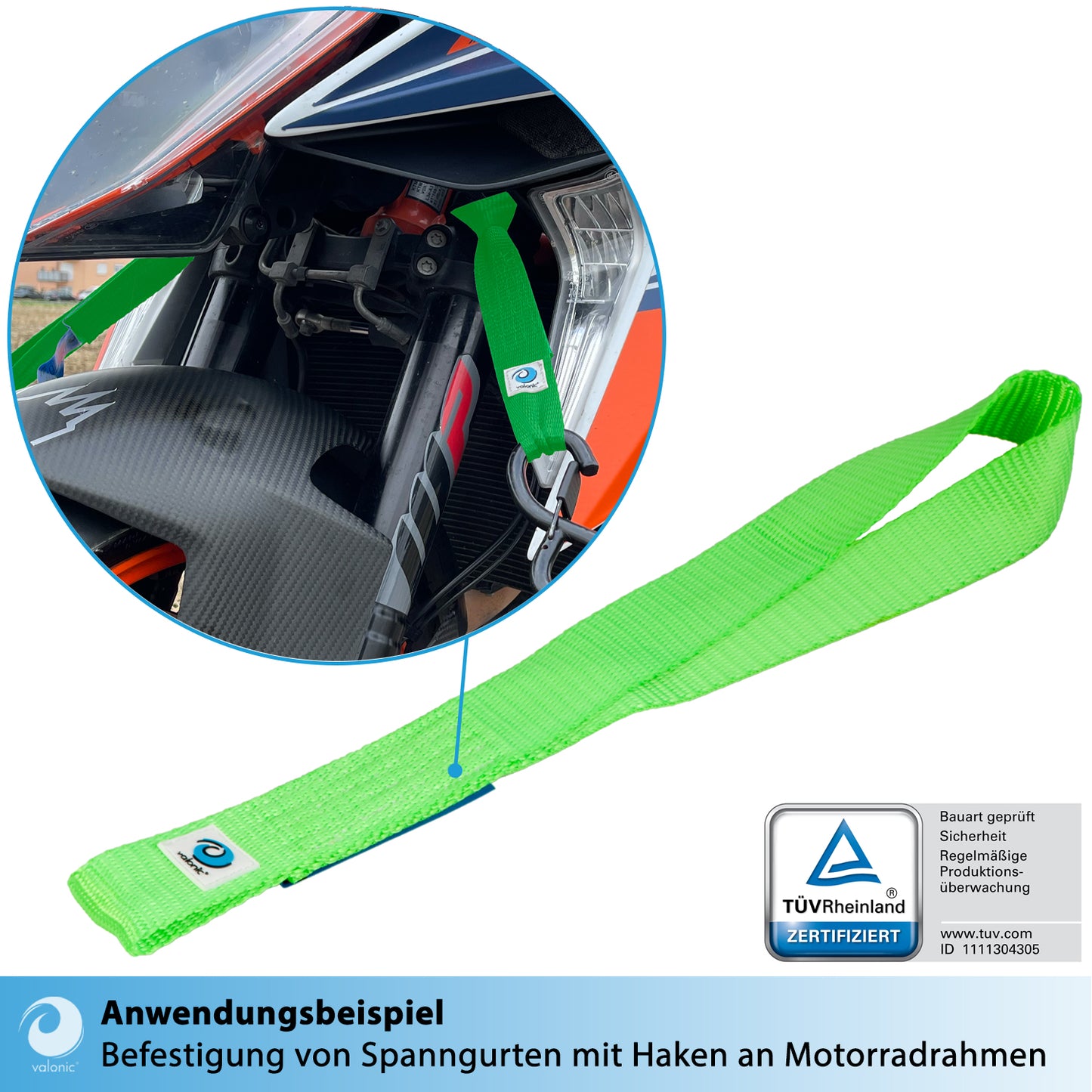 2x Zurrschlaufen für Haken und Schäkel - 45cm - valonic CONDOR