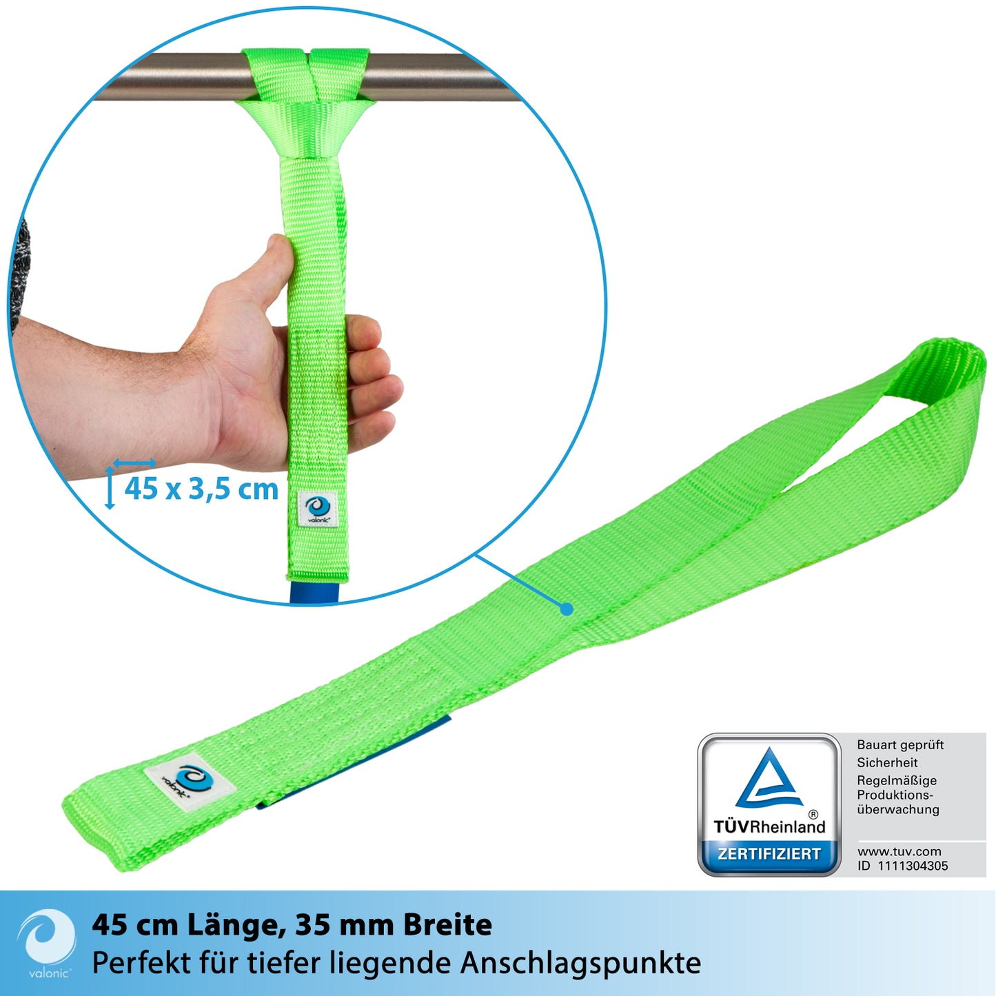 2x Zurrschlaufen für Haken und Schäkel - 45cm - valonic CONDOR