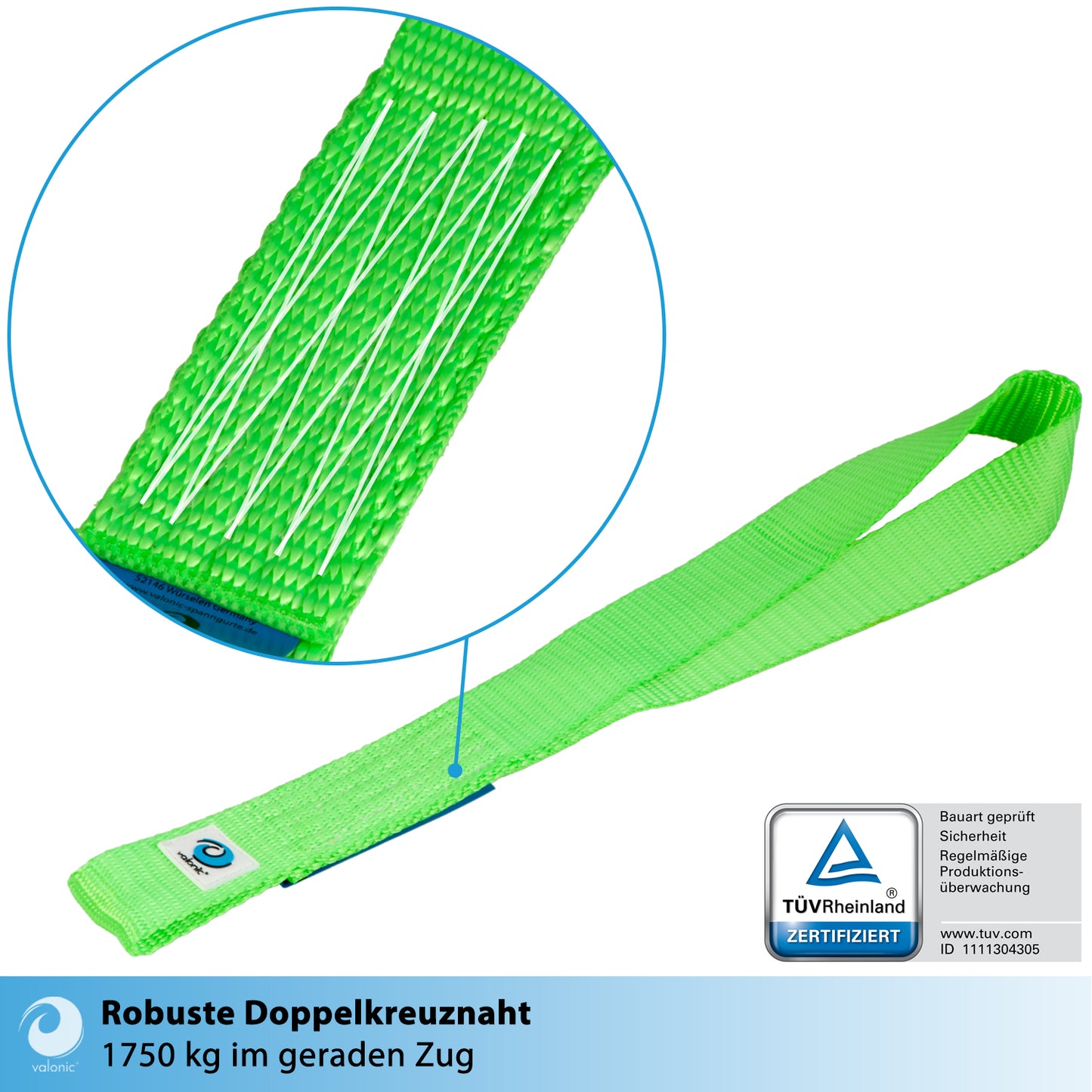 2x Zurrschlaufen für Haken und Schäkel - 45cm - valonic CONDOR