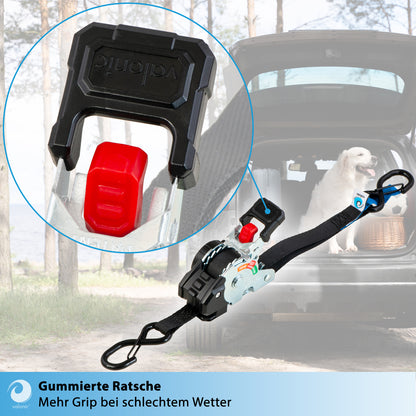 4x Mini Automatik Spanngurt mit Ratsche - 19mm - valonic CRETA