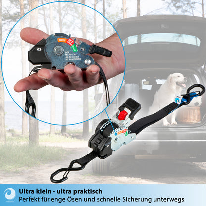 4x Mini Automatik Spanngurt mit Ratsche - 19mm - valonic CRETA