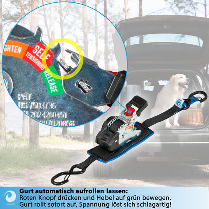 2x Mini Automatik Spanngurt mit Ratsche - 19mm - valonic FOX