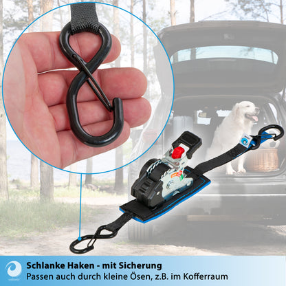 2x Mini Automatik Spanngurt mit Ratsche - 19mm - valonic FOX