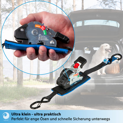 2x Mini Automatik Spanngurt mit Ratsche - 19mm - valonic FOX