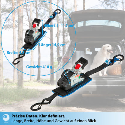 2x Mini Automatik Spanngurt mit Ratsche - 19mm - valonic FOX