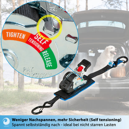 2x Mini Automatik Spanngurt mit Ratsche - 19mm - valonic FOX