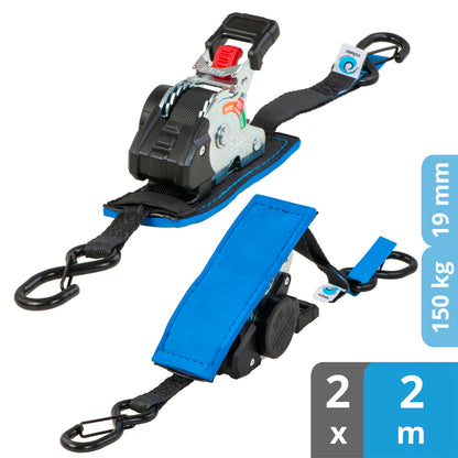 2x Mini Automatik Spanngurt mit Ratsche - 19mm - valonic FOX