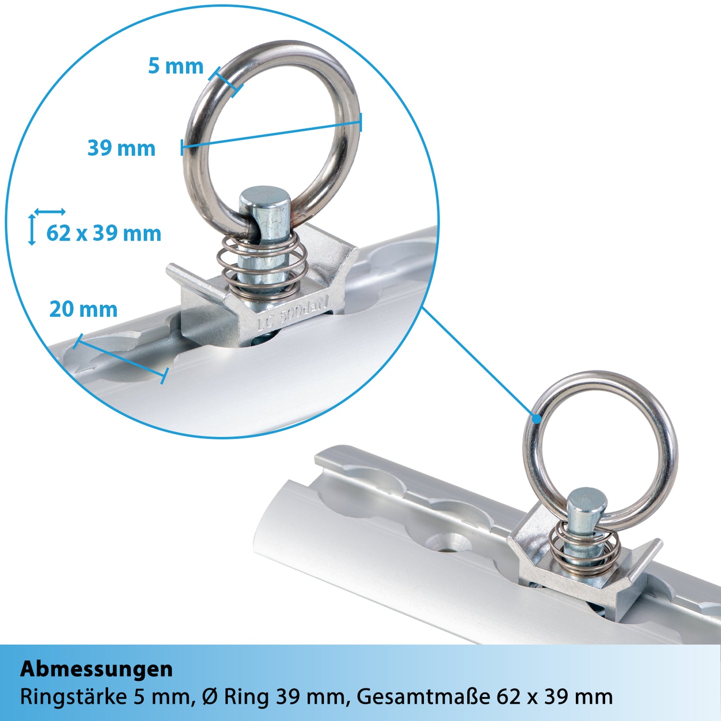 8x Airline Adapter Endbeschlag für Airlineschiene - valonic GECKO