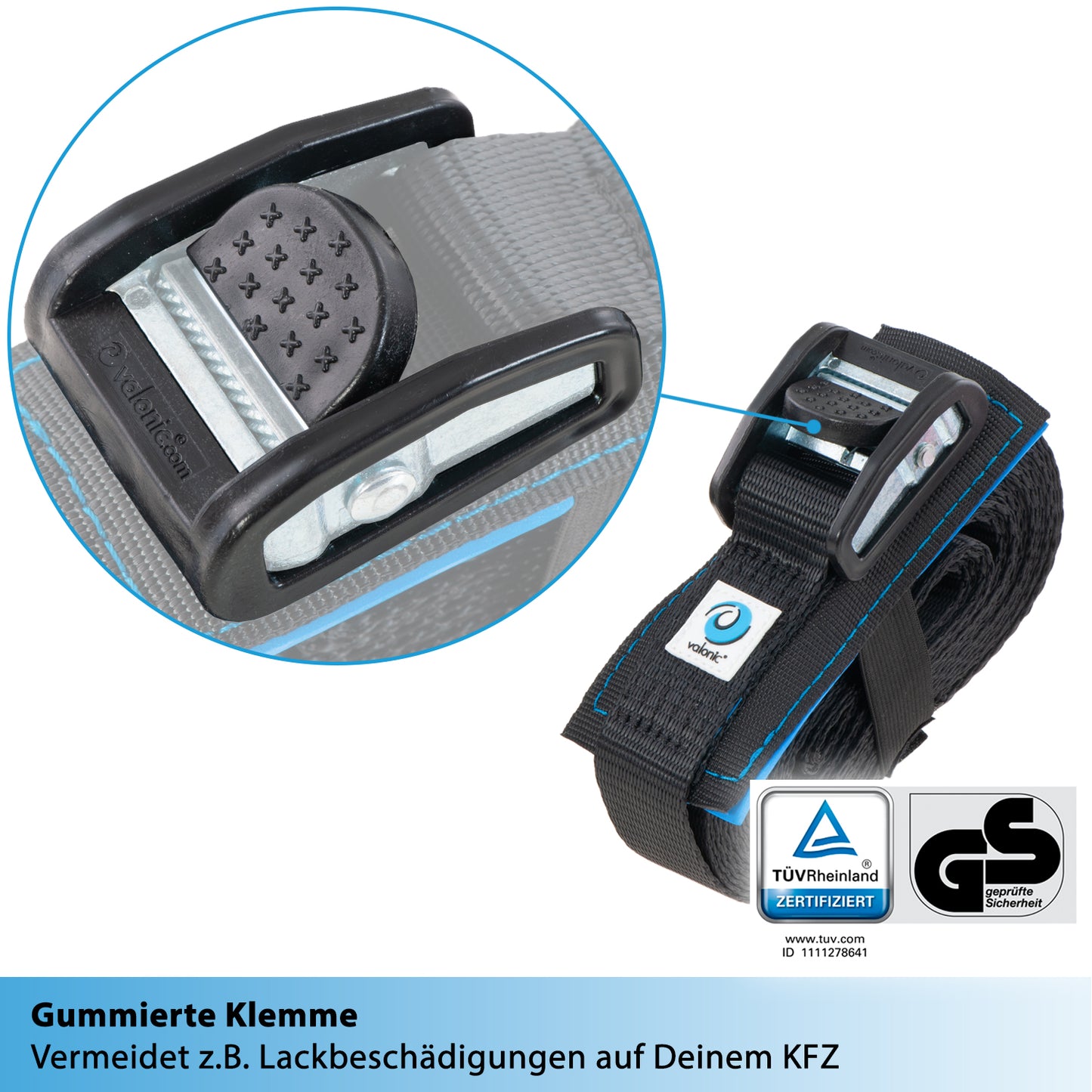 2x Spanngurte mit Klemmschloss - 35mm - valonic ORCA