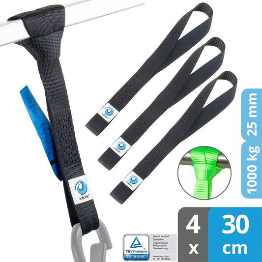 4x Zurrschlaufe für Karabiner & Haken - 30cm - valonic FALCON