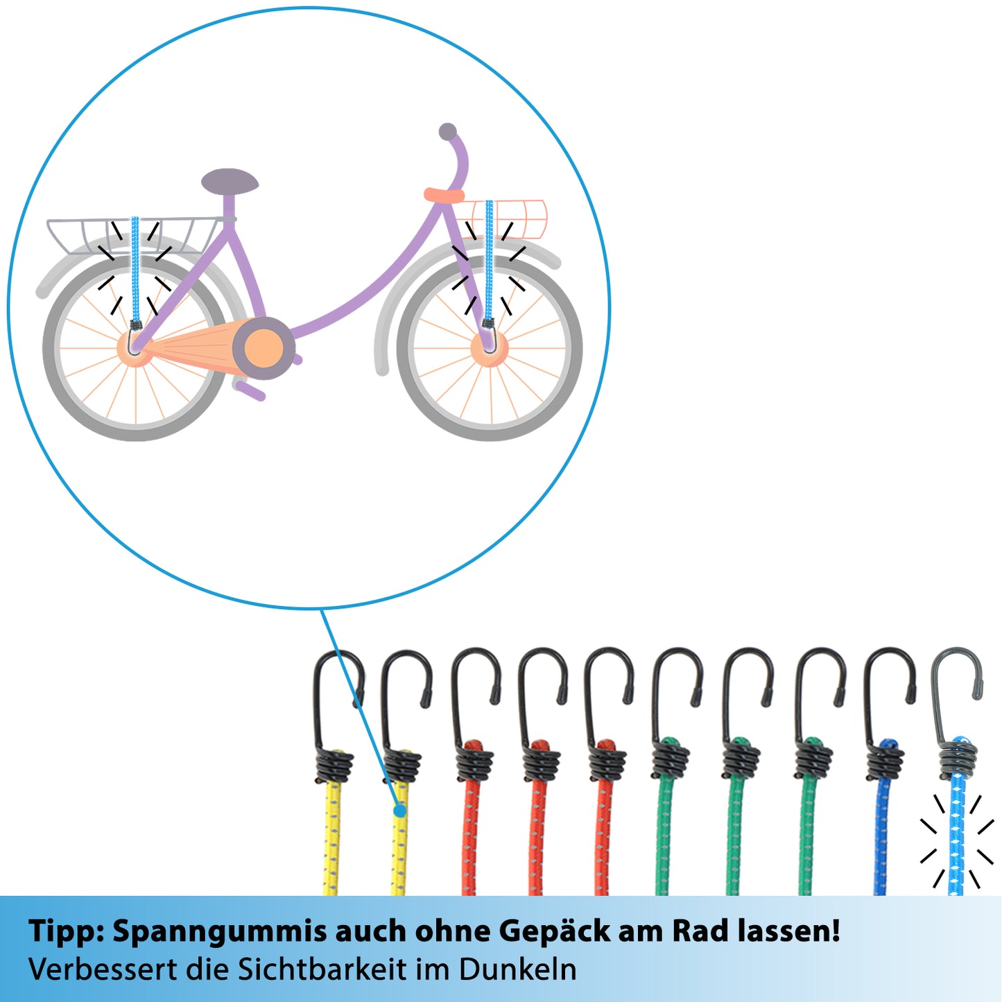 10x Reflektierende Gepäckspanner - valonic KRAKEN